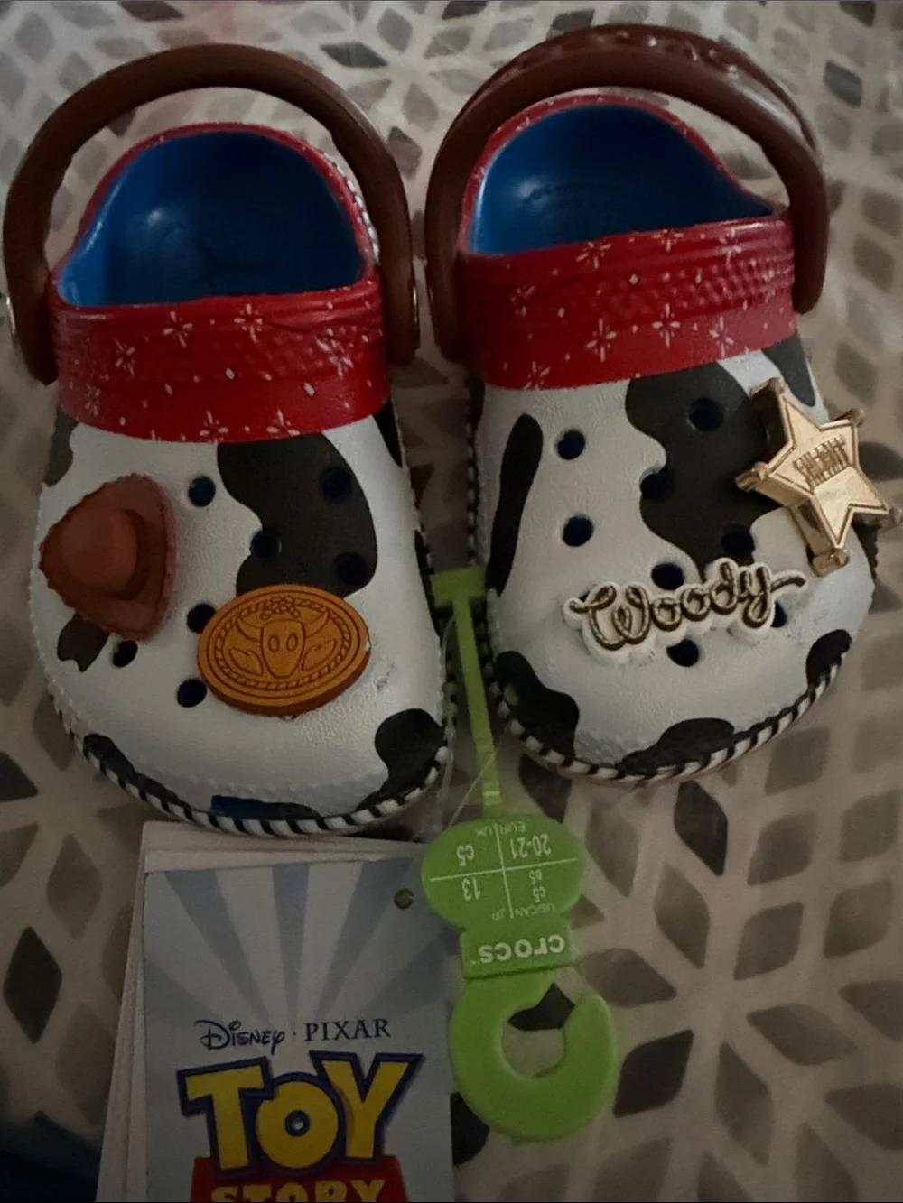 CROCS Toy Story Woody Kids Classic Clog - White, Brown, Blue
